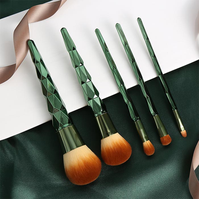 Green Prism Makeup Brush Set (5 pieces)