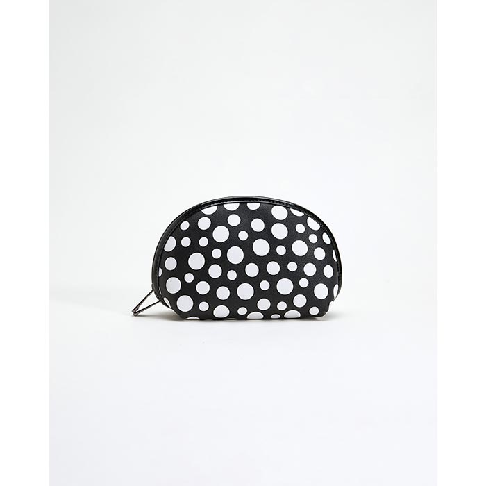 Black and white dot makeup bag