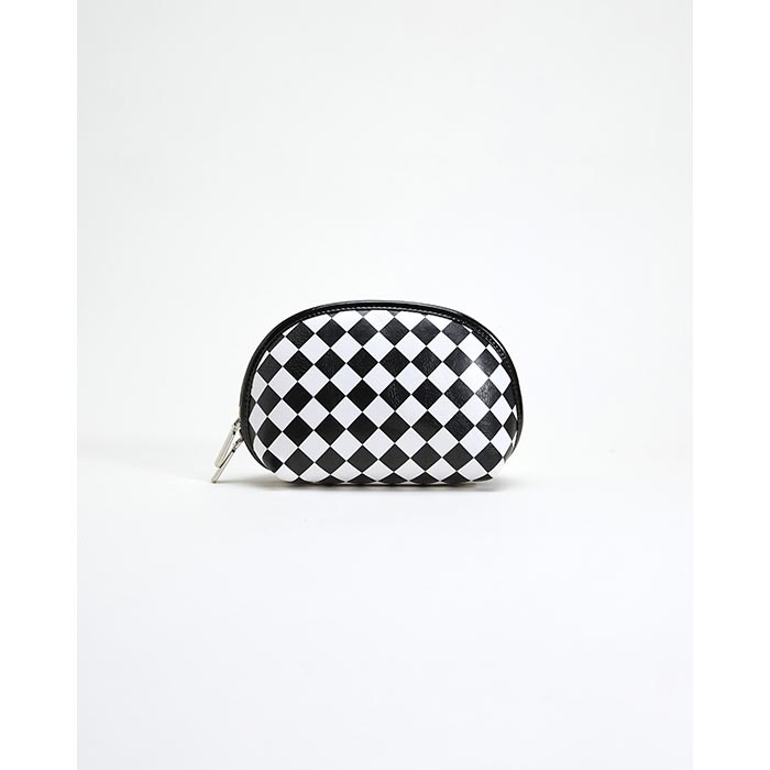 Black and white checkered makeup bag