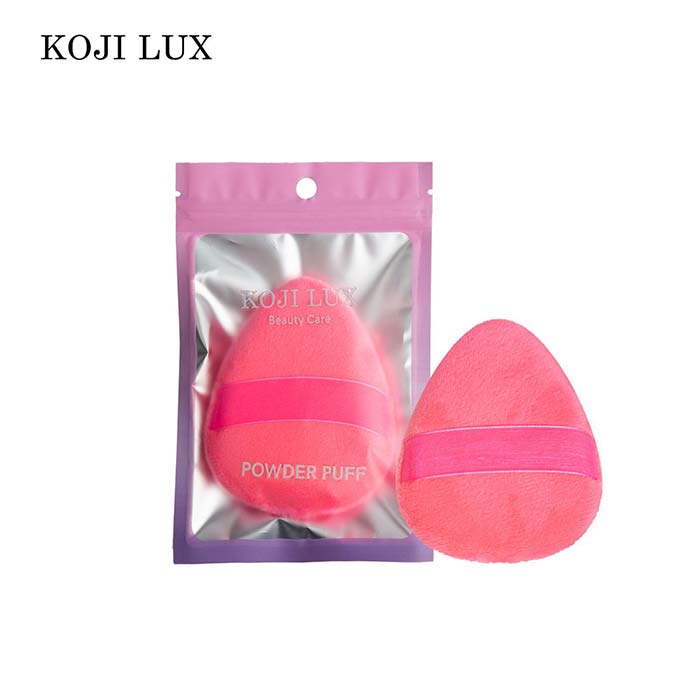 Fluorescent pink water drop-shaped powder puff