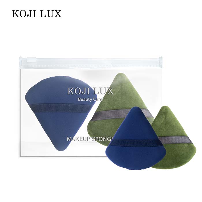 Triangle makeup puff set (blue & green)