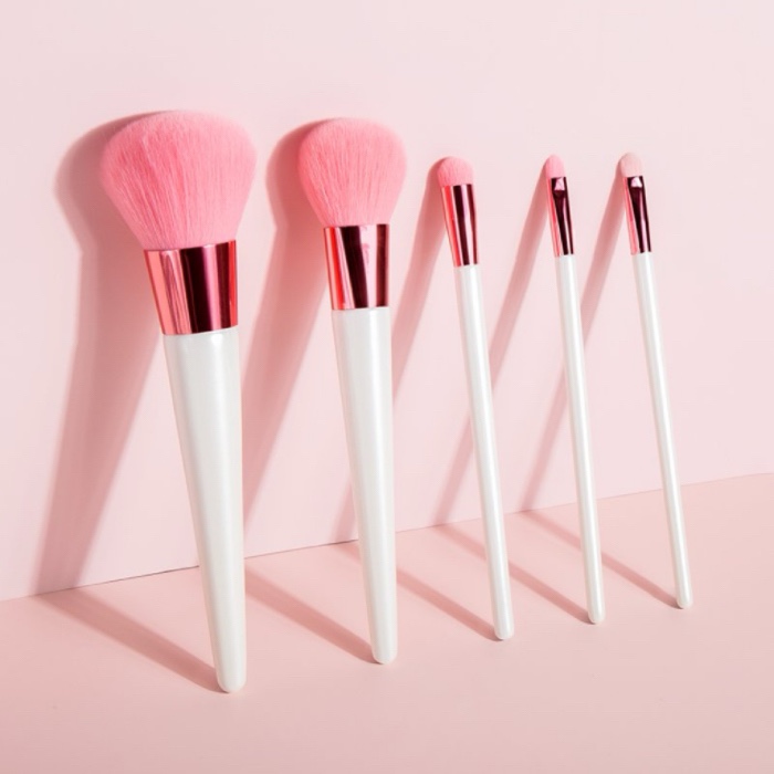 Pink marble makeup brush