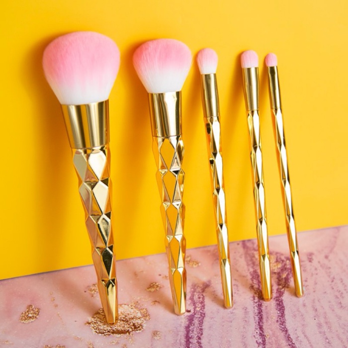 Golden prism makeup brush set