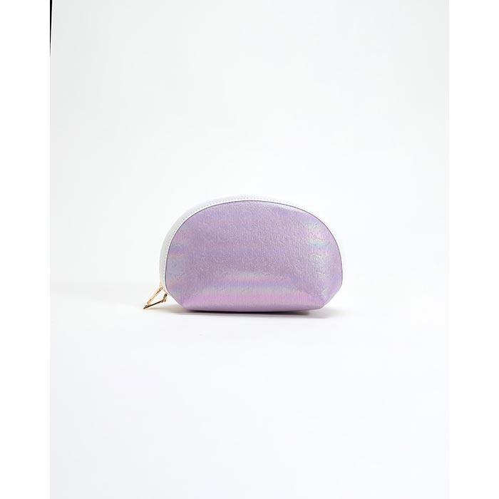 Purple laser leather nakeup bag