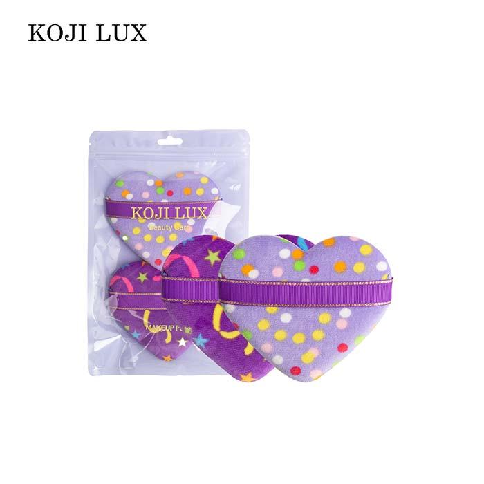 Heart-shaped powder puff set (purple)