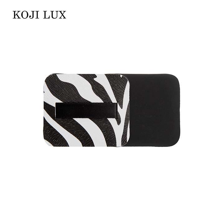 Square zebra print powder puff