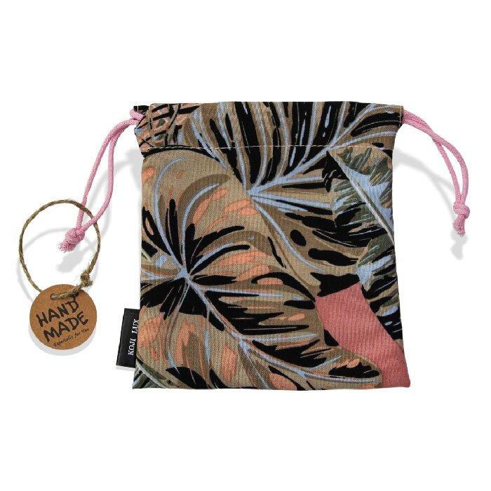 Pink Tropival Rainforest Storage Bag (drawstring style)