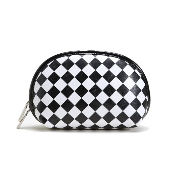 Black and white checkered makeup bag