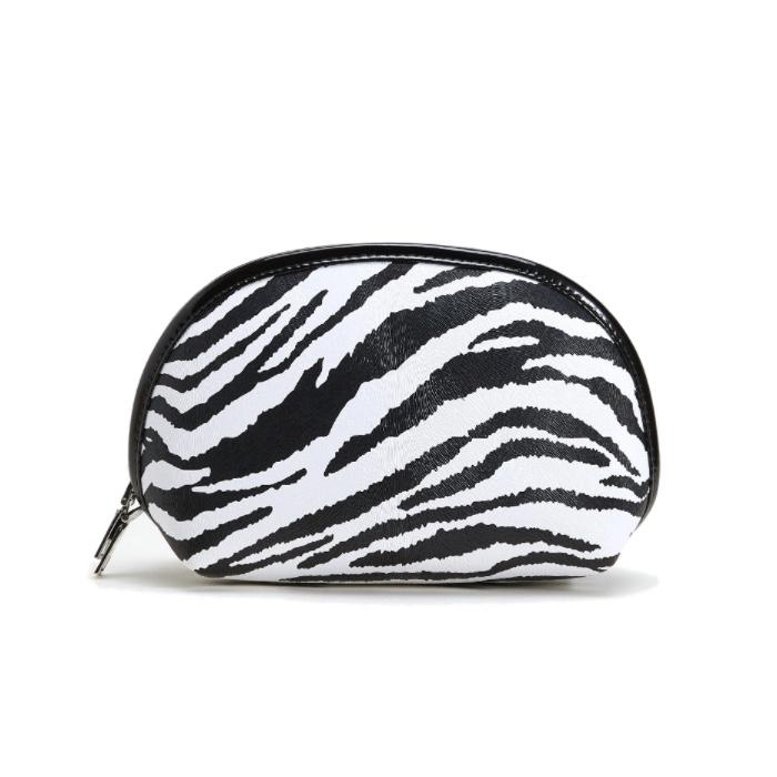 Zebra pattern makeup bag