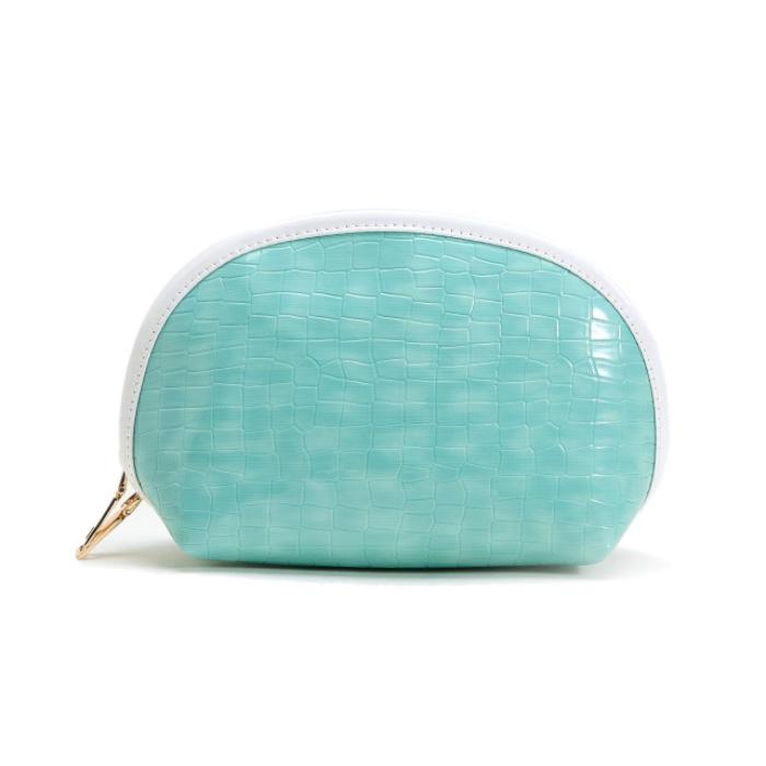Green crocodile pattern makeup bag
