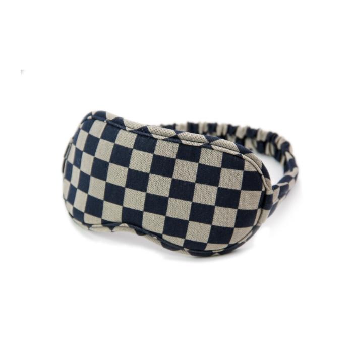 Checkered eye mask (dark blue)
