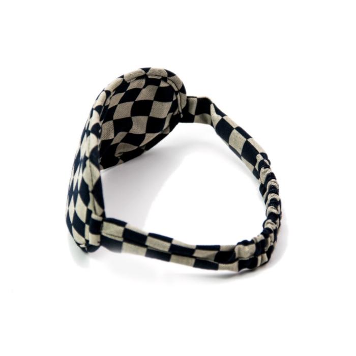 Checkered eye mask (dark blue)