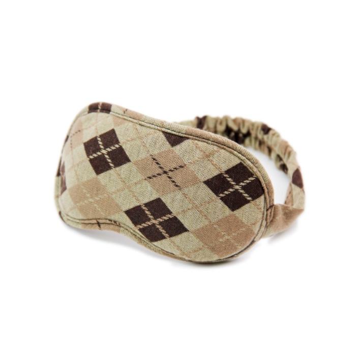 Checkered eye mask (brown)