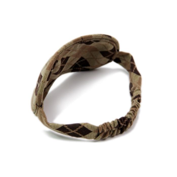 Checkered eye mask (brown)