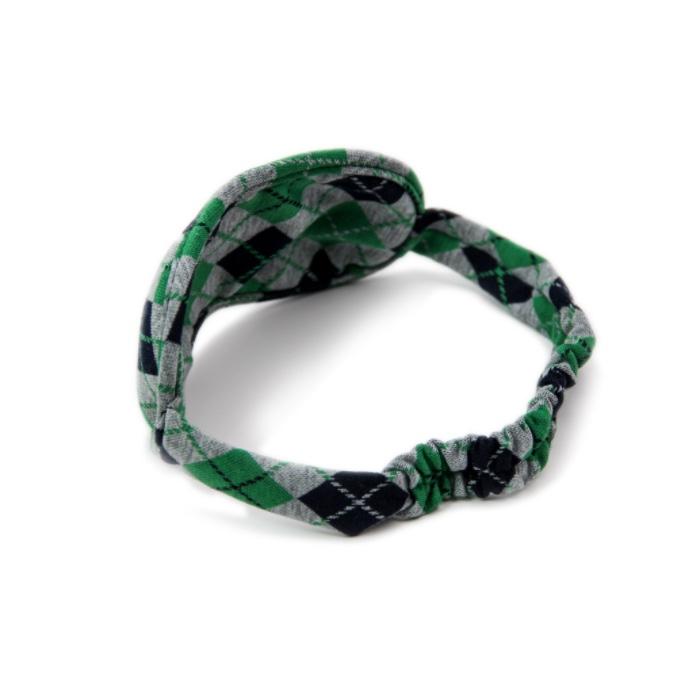 Checkered eye mask (green)