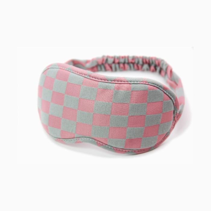 Checkered eye mask (pink)
