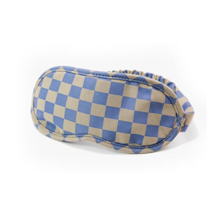 Checkered eye mask (blue)