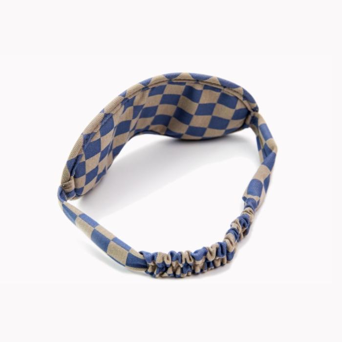 Checkered eye mask (blue)