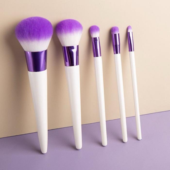 Purple and white gradient makeup brush set